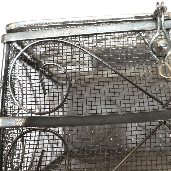 Curio box and round holder silver mesh mirror top 4.5 inch square 2.7 inch tall - Picture 2 of 14